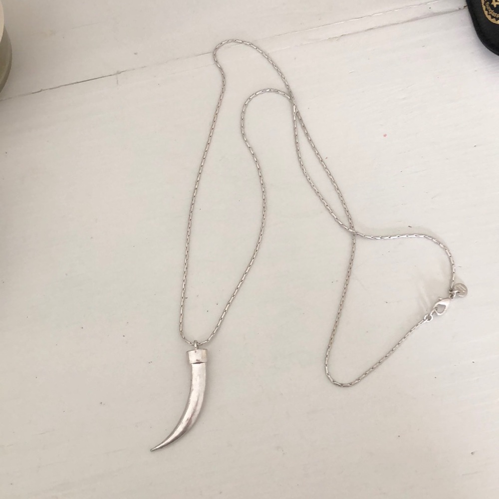 Silver Italian Horn Necklace